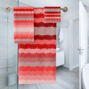 Modernes gestreiftes Design in verschiedenen Rottö Badhandtuch Set