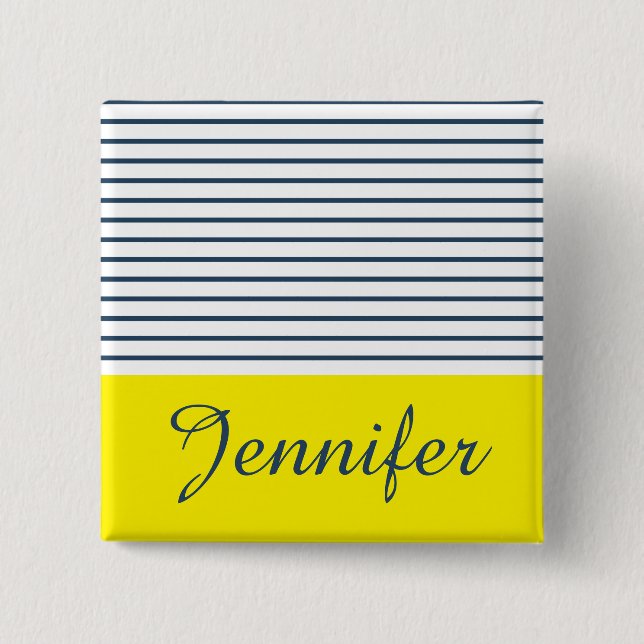 Modernes gestreiftes Muster Button (Vorderseite)