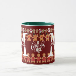 Modernes Gingerbrot Monogramm Weihnachtsfeiertag Tasse