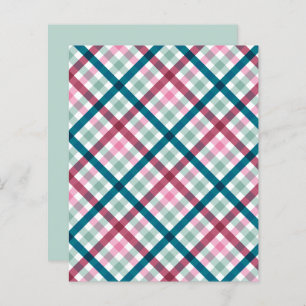 Modernes Gingham Aquamarin Magenta Pink Pattern Sc