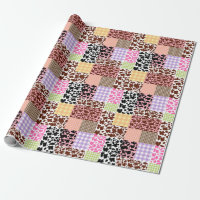 Modernes Gingham Cowskin Patchwork Quilt
