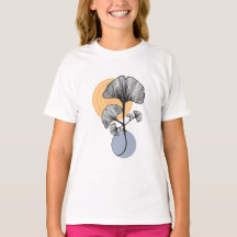 Modernes Ginkgo-Blatt-Botanik-T-Shirt