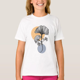 Modernes Ginkgo-Blatt-Botanik-T-Shirt T-Shirt