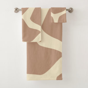Modernes Giraffenmuster Badhandtuch Set