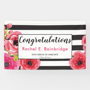 Modernes Girl-Floral-Abschluss-Banner Banner