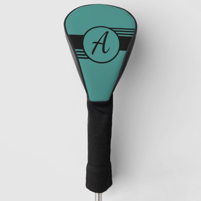 Modernes Girly Blue Aquamarin Monogram Golf Headcover (Vorderseite)