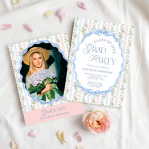 Modernes Girly Bows Graduate Party Einladung