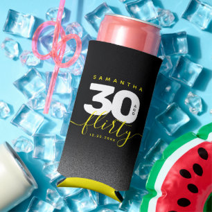 Modernes Girly Bright Yellow 30 und Kokett Selters Dosenkühler