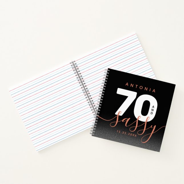 Modernes Girly Copper 70 und Sassy Notizbuch (Innenseite)