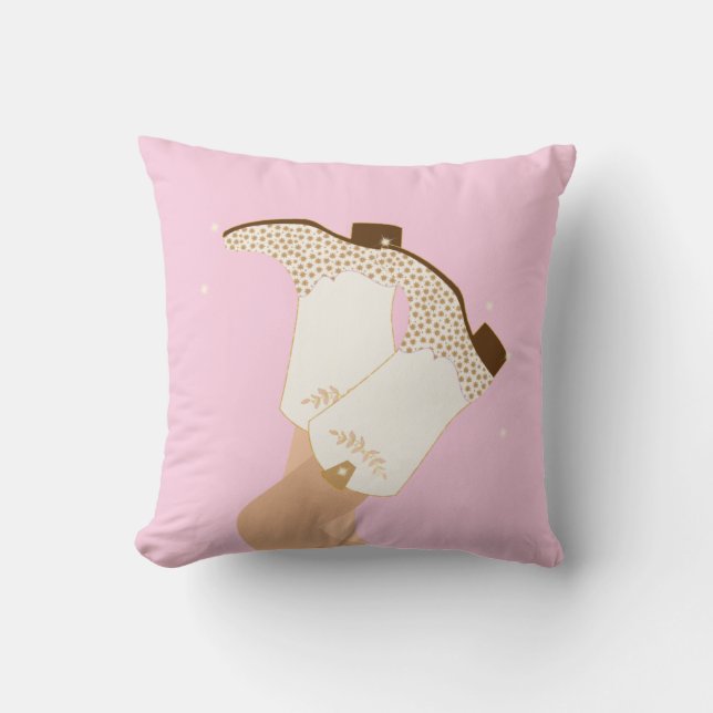 Modernes Girly Cowgirl Stiefts Legs Stars Yeehaw P Kissen (Vorderseite)