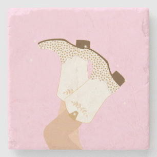 Modernes Girly Cowgirl Stiefts Legs Stars Yeehaw P Steinuntersetzer