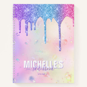 Modernes Girly Holographic Elegante Trendy Sketchb Notizbuch