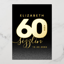 Modernes Girly Ice Blue 60 und Sizzling Folieneinladung