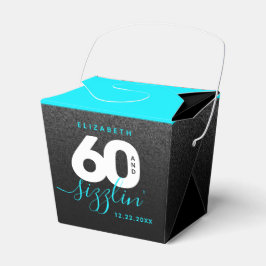 Modernes Girly Ice Blue 60 und Sizzling Geschenkschachtel