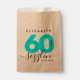 Modernes Girly Ice Blue 60 und Sizzling Geschenktütchen