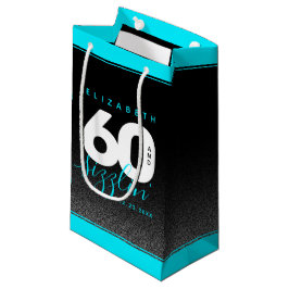 Modernes Girly Ice Blue 60 und Sizzling Kleine Geschenktüte