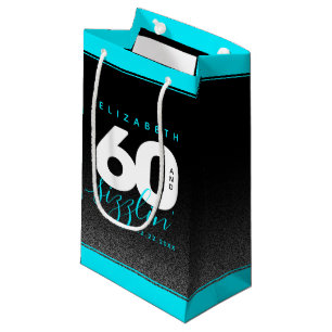 Modernes Girly Ice Blue 60 und Sizzling Kleine Geschenktüte