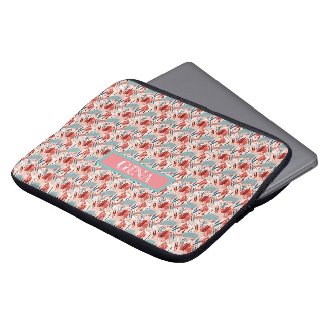 Modernes Girly Niedlich Personalisiert Laptopschutzhülle (Vorne Oben)