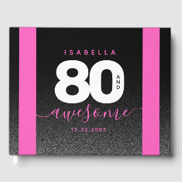 Modernes Girly Pink 80 und Phantastisch Gästebuch