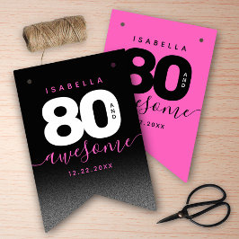 Modernes Girly Pink 80 und Phantastisch Wimpelkette