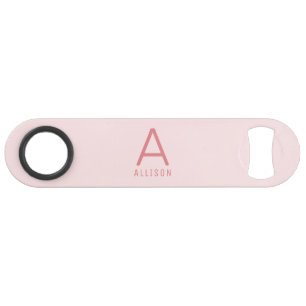 Modernes Girly Pink Monogram Speed Bottle Opener Speed Flaschenöffner