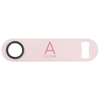 Modernes Girly Pink Monogram Speed Bottle Opener Speed Flaschenöffner