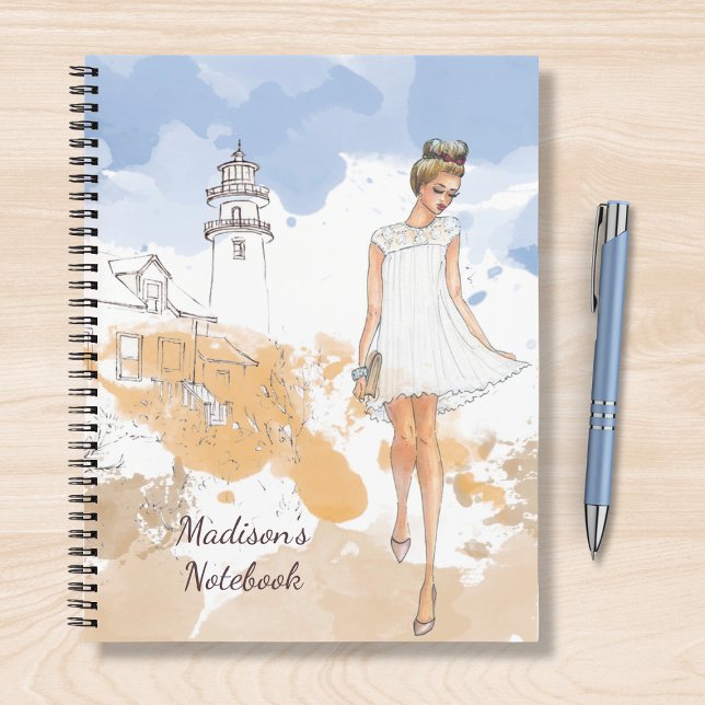Modernes Giro Watercolor Sketchbook Personalisiert Notizbuch (Von Creator hochgeladen)