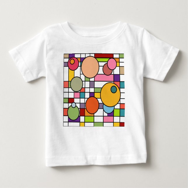 Modernes Gitter Mitte des Jahrhunderts Baby T-shirt (Vorderseite)