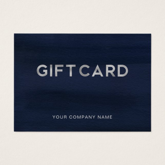 Modernes Glam Navy Blue und Silver | Geschenkkarte (Vorderseite)
