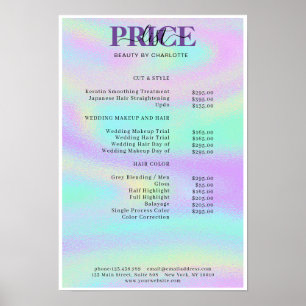 Modernes Glam‑Preisliste‑Poster Poster