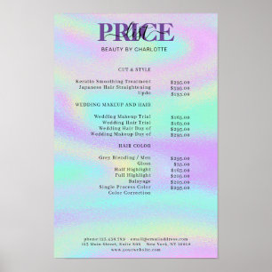 Modernes Glam-Preislisten-Poster Poster