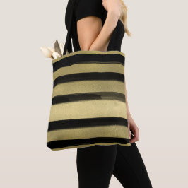 Modernes Glam Schwarz & Gold Pinselstriche Stricks