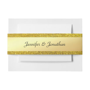 Modernes Glamour Gold Glitzer Handgeschriebenes Sk Einladungsbanderole
