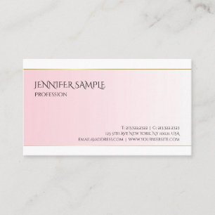Modernes glamouröses Design Pink Gold Einfach tren Visitenkarte