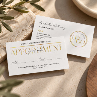 Modernes glamouröses Gold-Logo-Makeup-Beauty-Salon Terminkarte