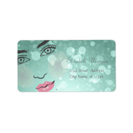 Modernes glamouröses, stilvolles Green, Bokeh, Gir Adressaufkleber