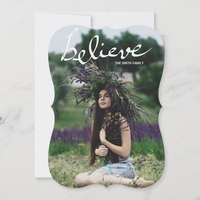 Modernes glaubwürdiges Drehbuch-Foto Feiertagskarte (Vorderseite)