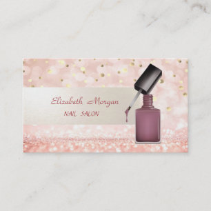 Modernes Glitter Bokeh, Konfetti, Nagellack, Visitenkarte