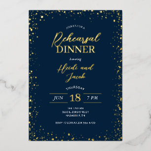 Modernes Glitz Probe Dinner Foil Folieneinladung