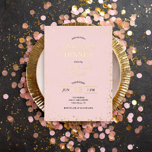 Modernes Glitz Probe Dinner Foil Folieneinladung