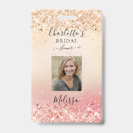Modernes Glitzer-Gold-Rosegold-Abzeichen (Imitate) Ausweis