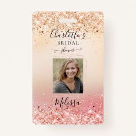 Modernes Glitzer-Gold-Rosegold-Abzeichen (Imitate) Ausweis