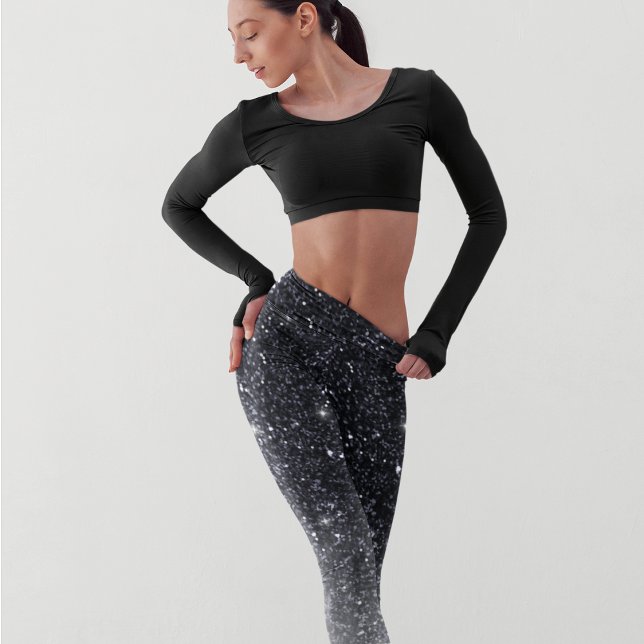 Modernes Glitzern Black Glitzer Leggings (Von Creator hochgeladen)