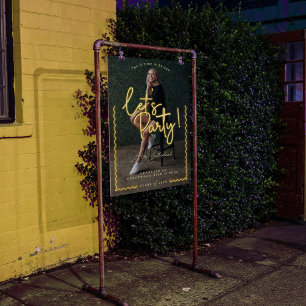 Modernes Glow Script Yellow Neavy Graduate Foto Acrylschild