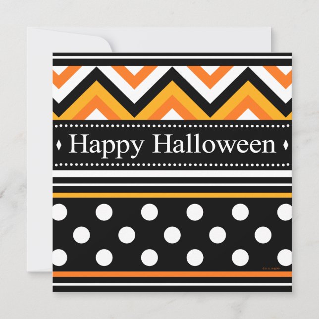 Modernes glückliches Halloween-Muster Karte (Vorderseite)