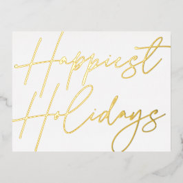 Modernes, glücklichstes Weihnachtsgeschäft Gold Folien Feiertagspostkarte