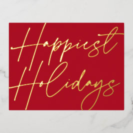 Modernes, glücklichstes Weihnachtsgeschäft Gold Folien Feiertagspostkarte