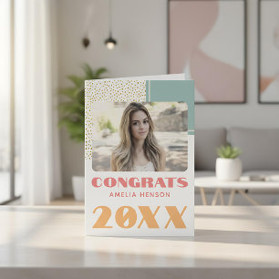 Modernes Glückwunsch Gold Glitzer Graduate Foto Karte
