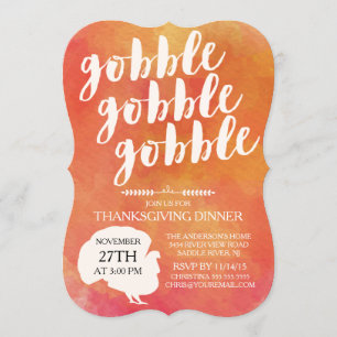 Modernes Gobble Goble Türkei Erntedank Dinner Einladung