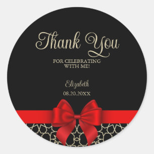 Modernes Gold Ägypten Geometrisch Roter Bogen Dank Runder Aufkleber